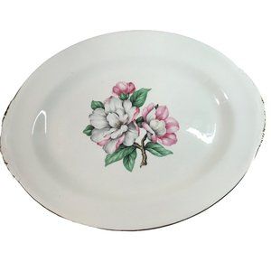 Magnolia by Cunningham & Picket  11" Oval Serving Platter Vintage 22 K Gold Hand